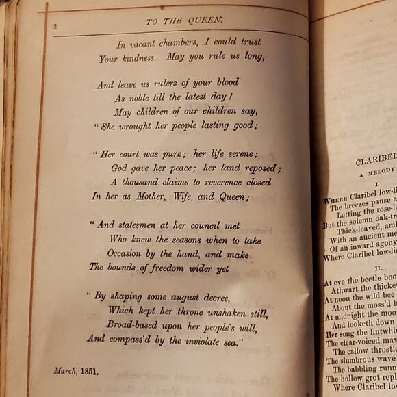 The Poetical Works of Alfred Lord Tennyson 1800 Gregorian HC Poetry Poems - Picture 11 of 15